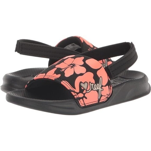 Reef Unisex-Child Little One Slide Sandal - Hibiscus Coral - Size 8 - Picture 2 of 5